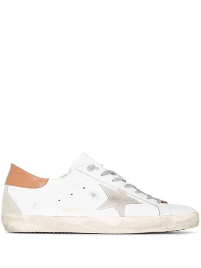 Shop Golden Goose Super-star Leather Sneakers In Leather Brown