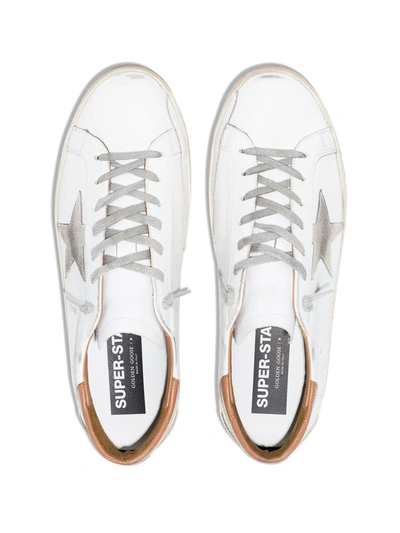 Shop Golden Goose Super-star Leather Sneakers In Leather Brown