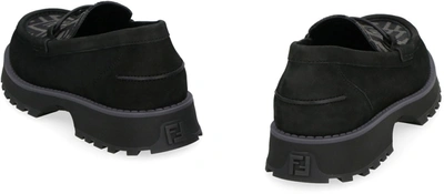 Shop Fendi O'lock Loafers In Grey