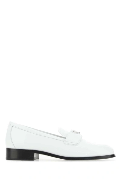 Shop Prada Loavers In White