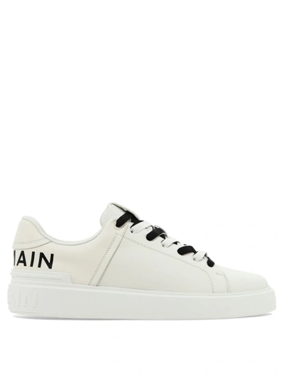 Shop Balmain "b-court" Sneakers In White