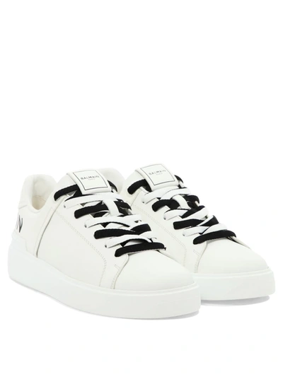Shop Balmain "b-court" Sneakers In White