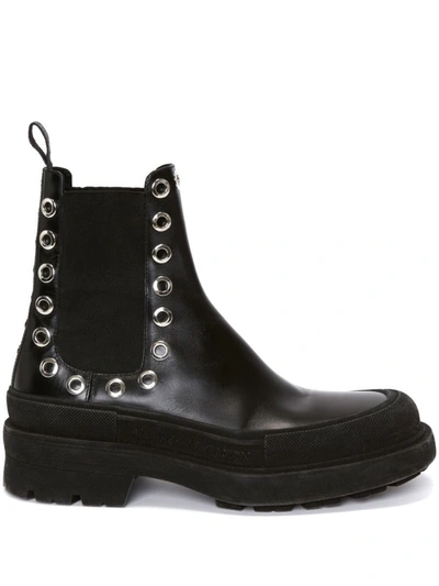 Alexander Mcqueen Alexander Mc Queen Tread Slick Leather Chelsea Boots In Black