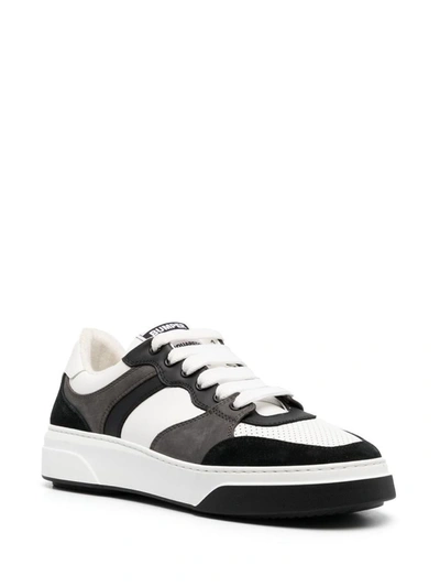 Shop Dsquared2 Leather Sneakers In White