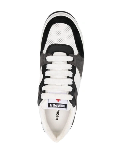 Shop Dsquared2 Leather Sneakers In White