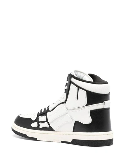 Shop Amiri Black And White 'skel Hi Top' Sneakers In Calf Leather Man