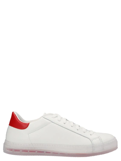 Shop Kiton Leather Sneakers In Red