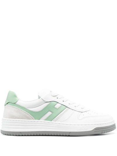 Shop Hogan H630 Leather Sneakers In White