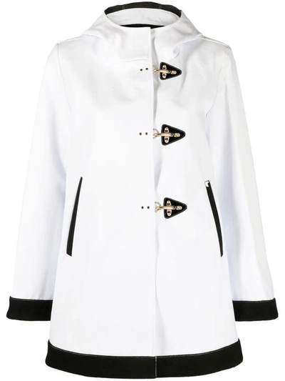 Shop Fay Toggle-fastening Coat In White