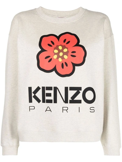 Shop Kenzo Logo-print Sweatshirt In Beige