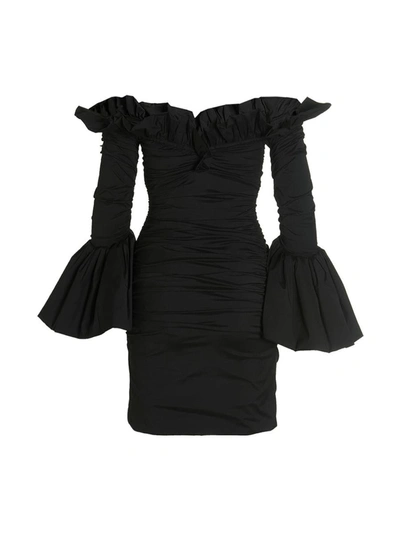 Shop Philosophy Di Lorenzo Serafini Taffeta Dress In Black