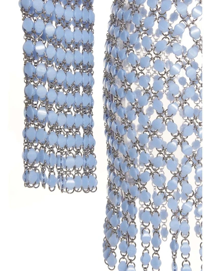 Shop Rabanne Paco  Acrylic Knit Dress In Light Blue