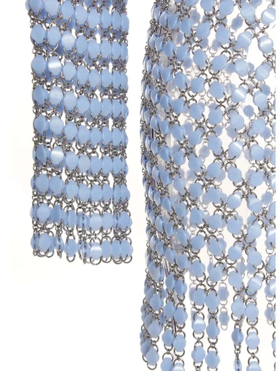 Shop Paco Rabanne Acrylic Knit Dress In Light Blue