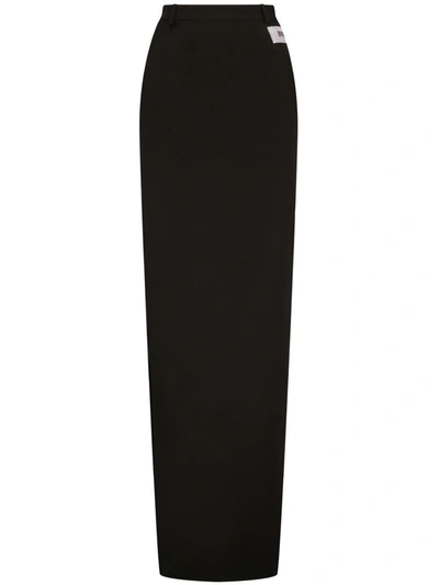 Shop Dolce & Gabbana Kim Dolce&gabbana Side Slits Straight Skirt In Black