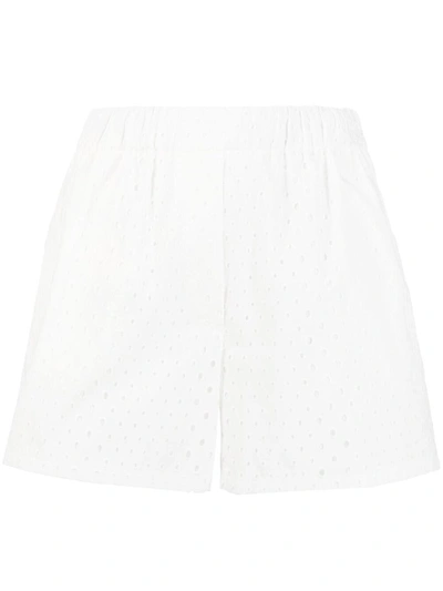 Shop Kenzo Broderie Anglaise Shorts In White