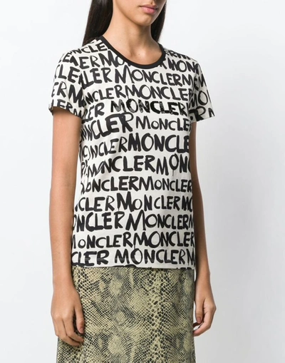 Shop Moncler Allover Logo T-shirt In Multiple Colors