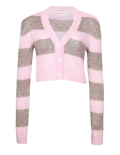 Shop Marni Knitted Cardigan In Multicolor