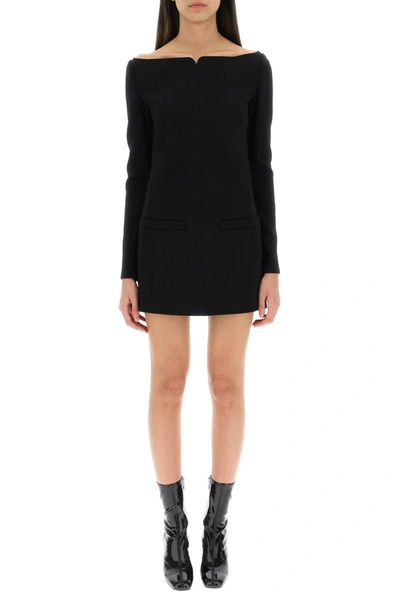 Shop Courrèges Courreges Viscose Crepe Mini Dress In Black