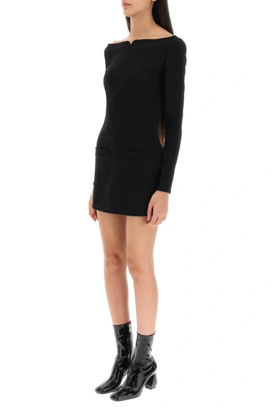 Shop Courrèges Courreges Viscose Crepe Mini Dress In Black