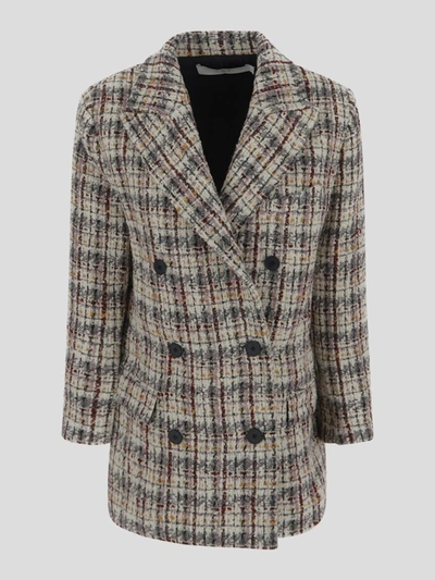 Shop Iro Check Tweed Jacket In Red