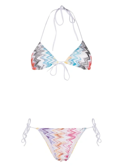Shop Missoni Sport Zig-zag Knitted Bikini Set In Multicolour