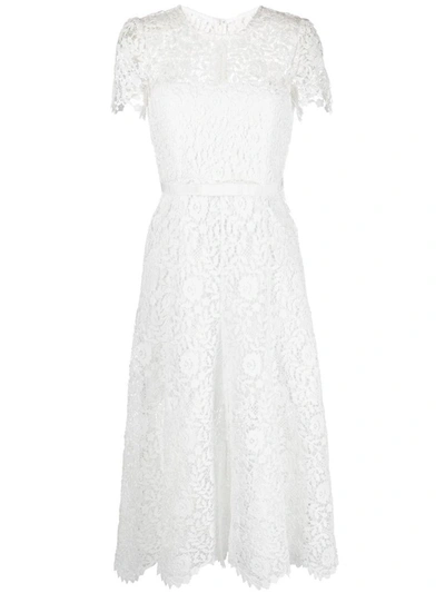 Shop Self-portrait Lace Midi Dress In White