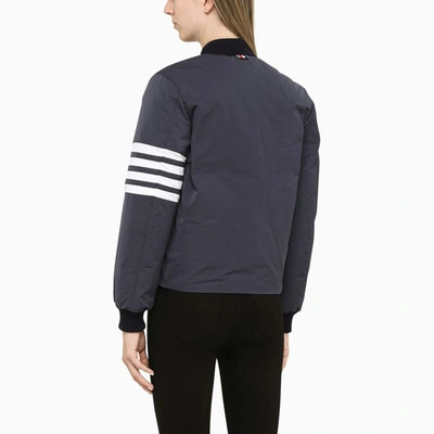 Shop Thom Browne Navy Technical Bomber Jacket In Blue