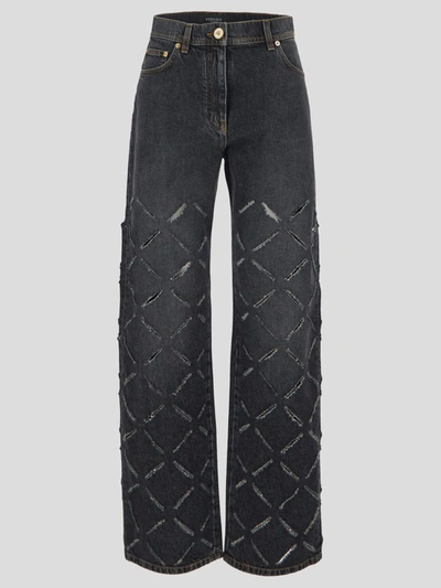 Shop Versace Jeans In <p> Jeans In Deep Grey Denim Cotton