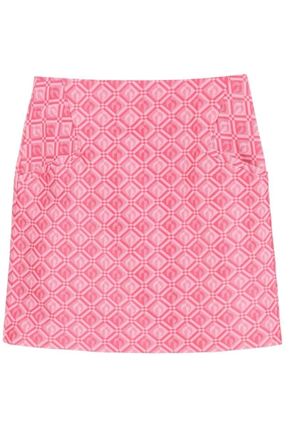 Shop Marine Serre 'moon Diamant' Mini Skirt In Fuchsia