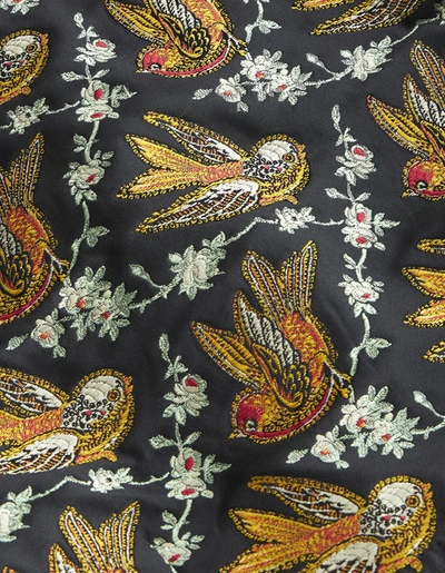 Shop Etro Crop Jacquard Shirt With Birds In Black