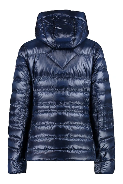 Shop Canada Goose Cypress Hooded Short Down Jacket In Blue