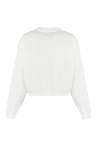 Shop Gucci Cotton Crew-neck Sweatshirt In White