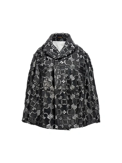 Shop Comme Des Garçons Lace Laser Jacket In White/black