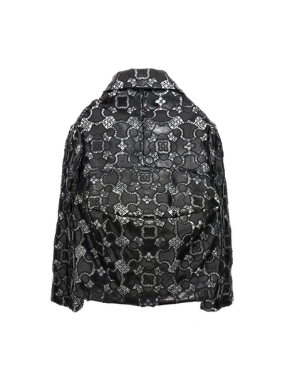 Comme Des Garçons Lace Detailed Jacket In White/black