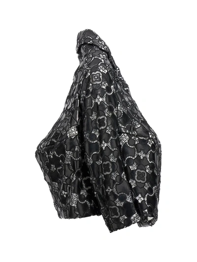 Comme Des Garçons Lace Detailed Jacket In White/black