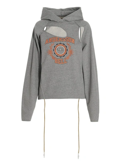 Shop Andersson Bell Logo Hoodie In Gray