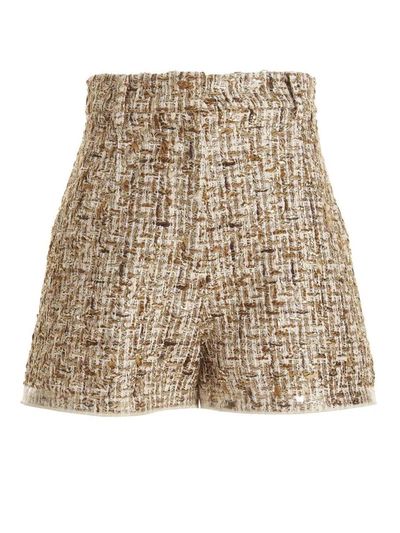 Shop Giambattista Valli Tweed Shorts In Gold