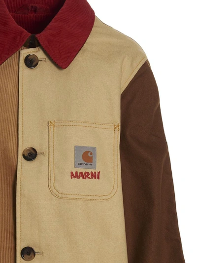 Shop Marni X Carhartt Trench Coat In Multicolor