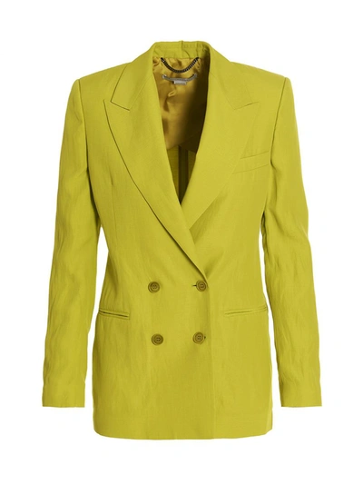 Shop Stella Mccartney Double Breast Blazer Jacket In Green