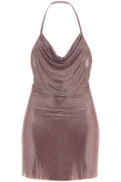 Shop Giuseppe Di Morabito Rhinestone Mesh Mini Dress In Purple