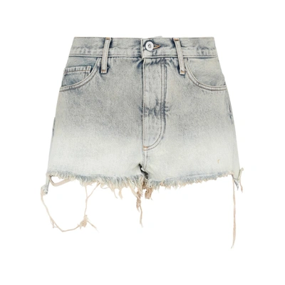 Shop Off-white Laundry Mid-rise Denim Shorts Pants In Green