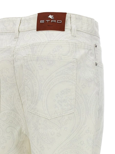 Shop Etro 'paisley' Jeans In White