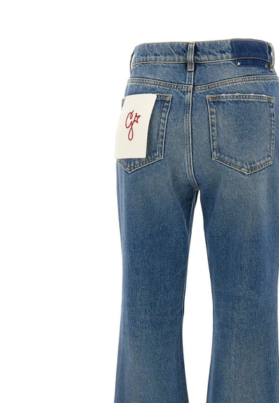 Shop Golden Goose "new Cropped Flare" Jeans In Blue