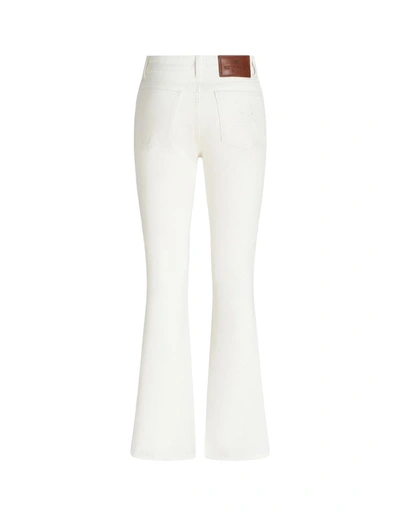 Shop Etro Denim Flared Jeans In White