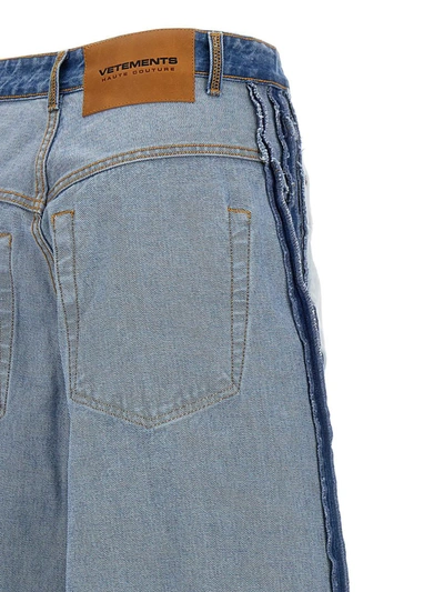Shop Vetements Jeans 'inside Out' In Light Blue