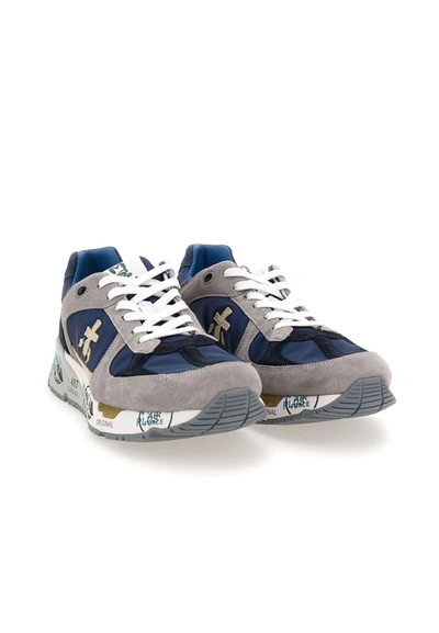 Shop Premiata "mase 6155" Sneakers In <p>men's Sneakers   "mase 6155" In Suede And Nylon, Multicolor In Shades Of Blue, Grey And B
