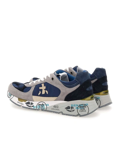 Shop Premiata "mase 6155" Sneakers In <p>men's Sneakers   "mase 6155" In Suede And Nylon, Multicolor In Shades Of Blue, Grey And B