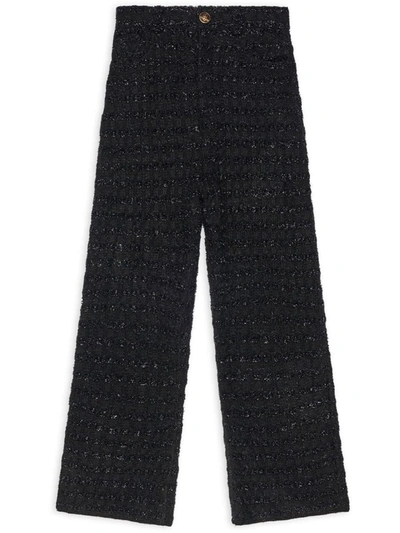 Shop Balenciaga Wool Baggy Trousers In Black