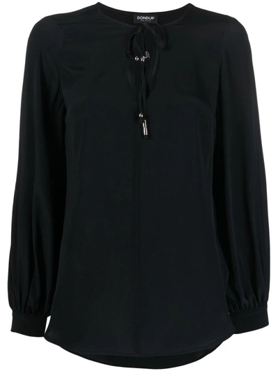 Dondup Keyhole-neck Blouse In Black