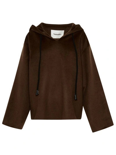Shop Nanushka Wool Blend Brown Moshe Sweater